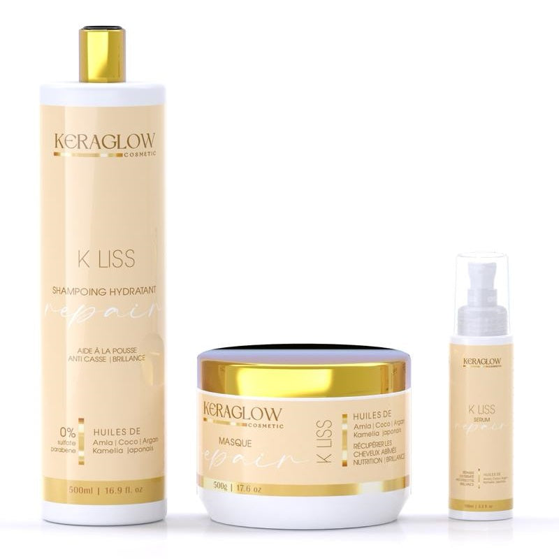 Kit Sans Sulfate Shampoing Masque Sérum Kera Glow Repair