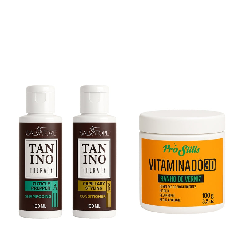 Lissage Au Tanin Tanino Therapy + Btx Vitaminado 3D 2x100ml + 100gr