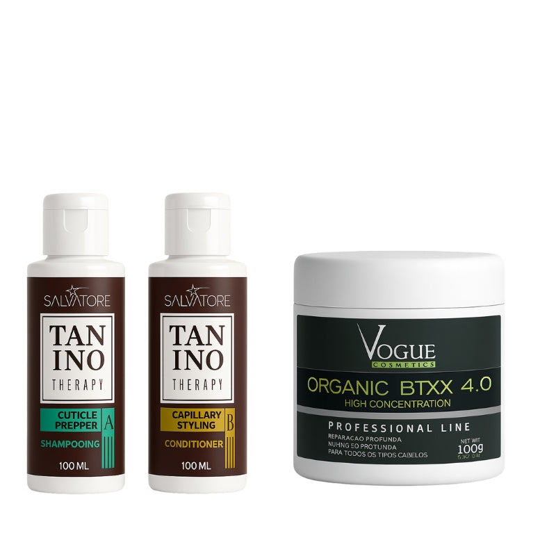 Lissage Au Tanin Tanino Therapy + Btx Vogue 4.0 2x100 + 100g