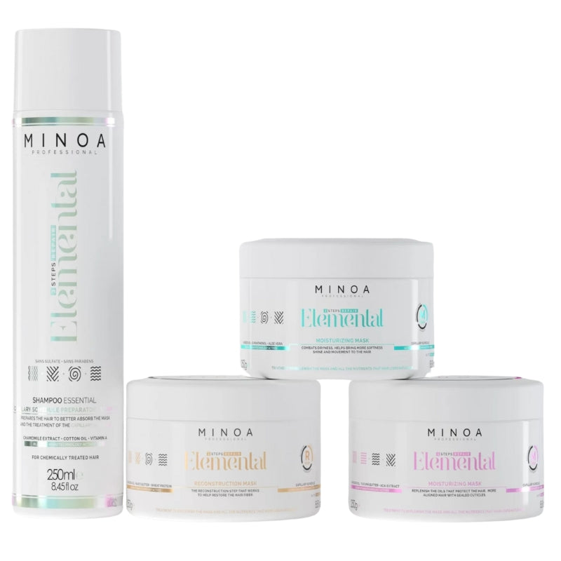 Soins Capillaire Sans Sulfate Minoa Elemental 4x250ml
