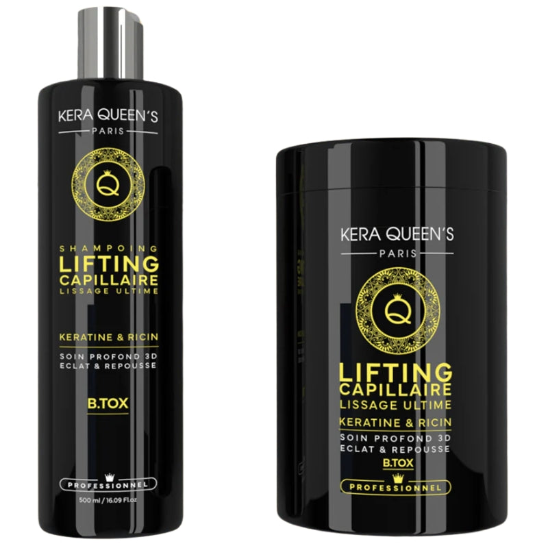 Kit Kera Queen's Lifting Ricin Shampoing 500ml B.tox 1Kg