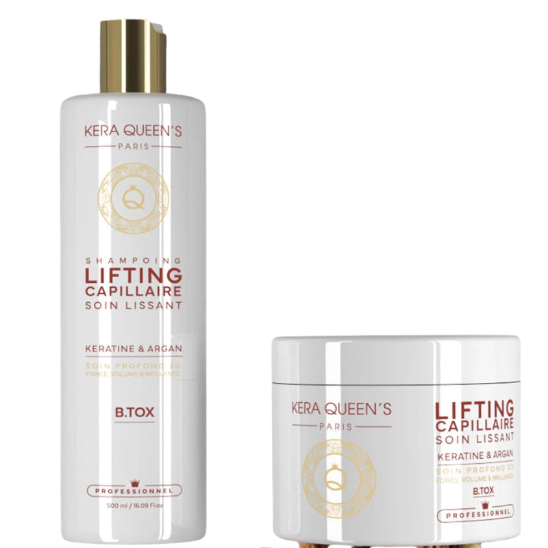 Kit Kera Queen's Lifting Soin lissant Argan Shampoing 500ml B.tox 500g