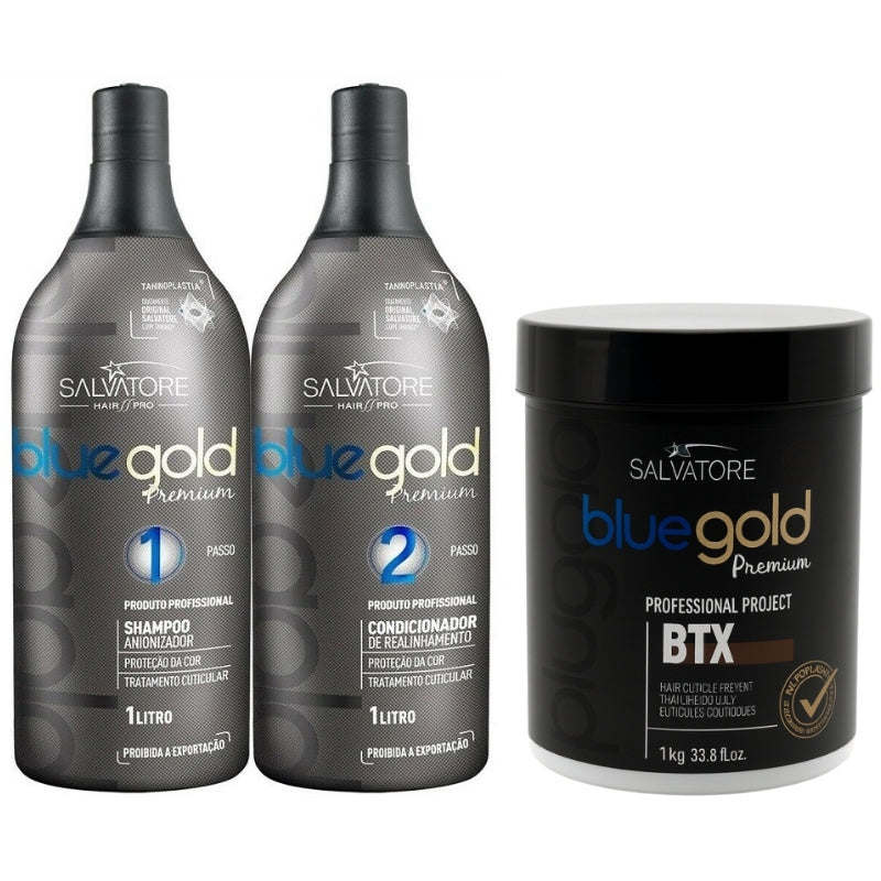 Kit Salvatore Blue Gold Lissage + Btx 2x1l + 1kg