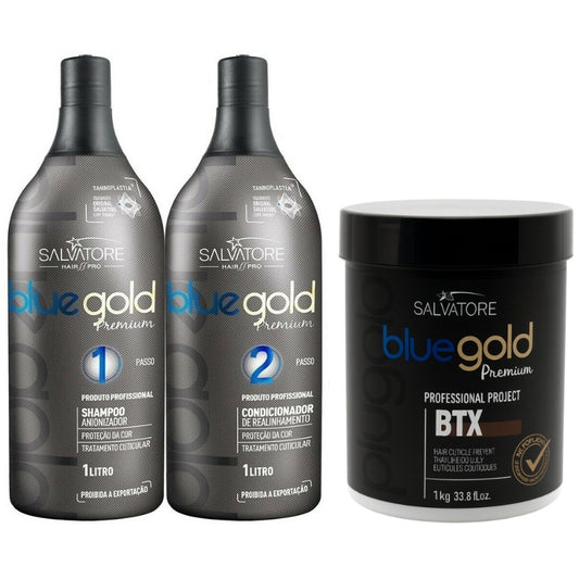 Kit Salvatore Blue Gold Lissage + Btx 2x1l + 1kg