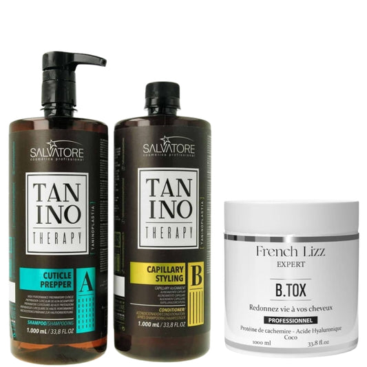 Lissage Au Tanin Tanino Therapy 3x1L + Btx French Lizz 1Kg