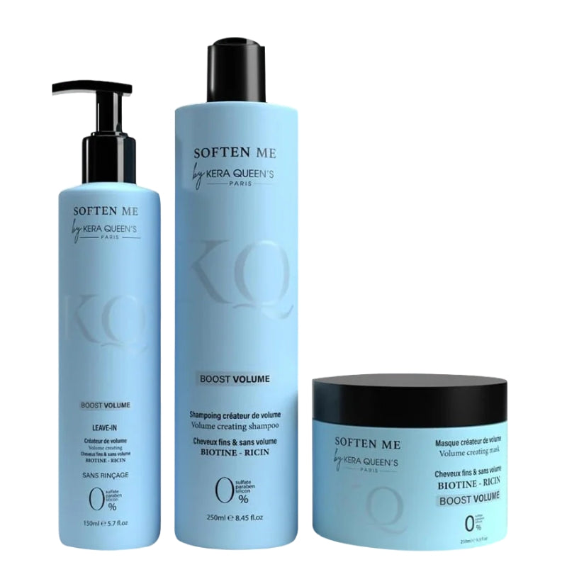 Kit Sans Sulfate Kera Queen’s Soften Me Boost Volume 3 Produits