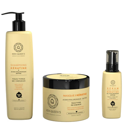 Kit Sans Sulfate Kera Queen's Rituel Biotine Shampoing Masque sérum