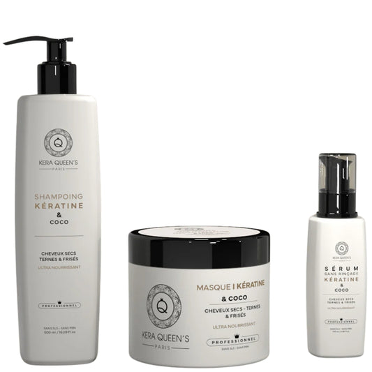 Kit Sans Sulfate Kera Queen's Rituel Coco Shampoing Masque Sérum