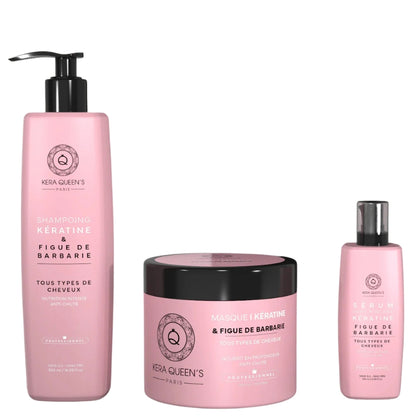 Kit Sans Sulfate Kera Queen's Rituel Figue De Barbarie Shampoing Masque Sérum