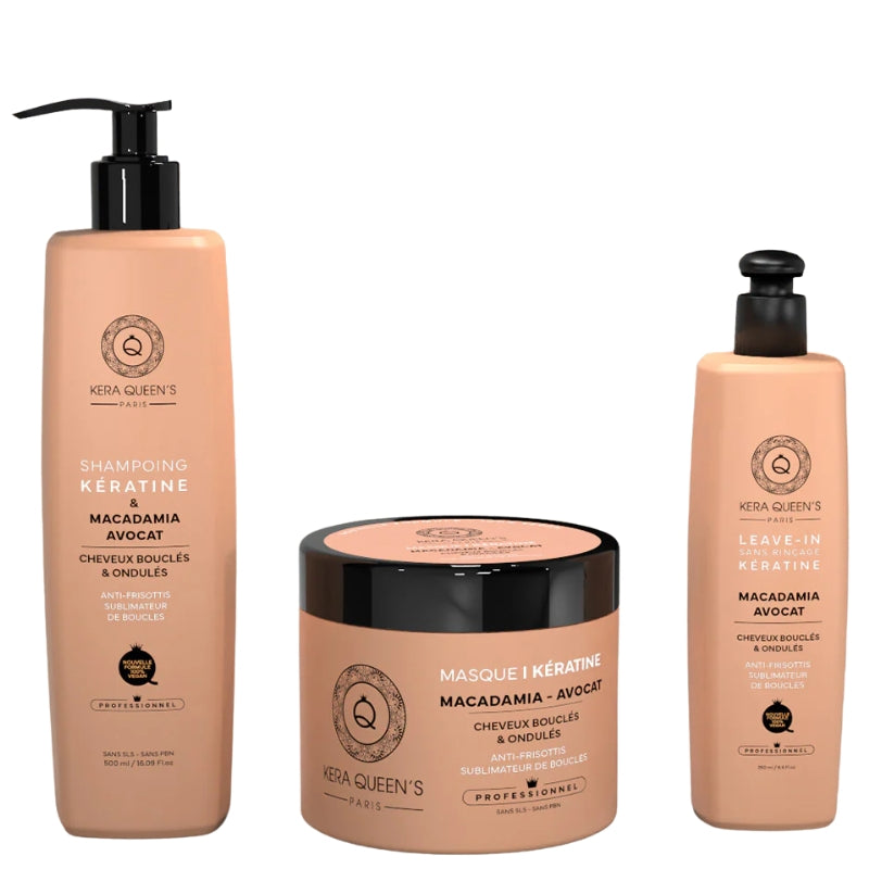 Kit Sans Sulfate Kera Queen's Rituel Macadamia Shampoing Masque Sérum