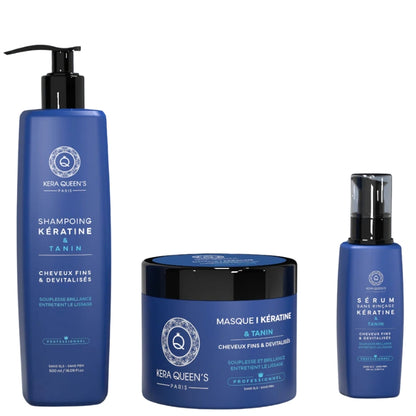 Kit Sans Sulfate Kera Queen's Rituel Tanin Shampoing Masque Sérum