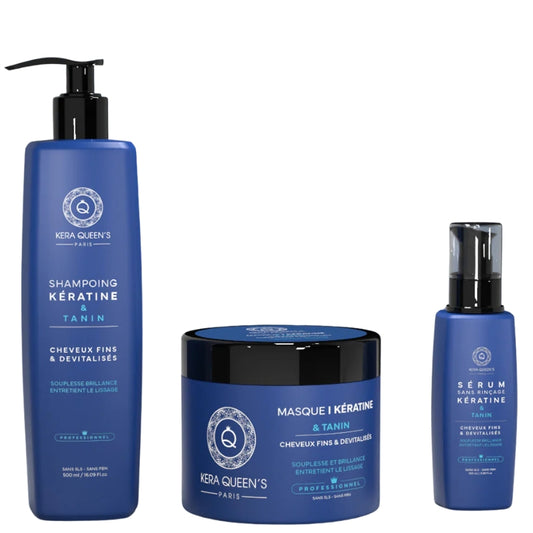 Kit Sans Sulfate Kera Queen's Rituel Tanin Shampoing Masque Sérum