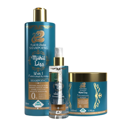 Kit Sans Sulfate Mahal Liss Huile De Serpent Shampoing Masque Sérum