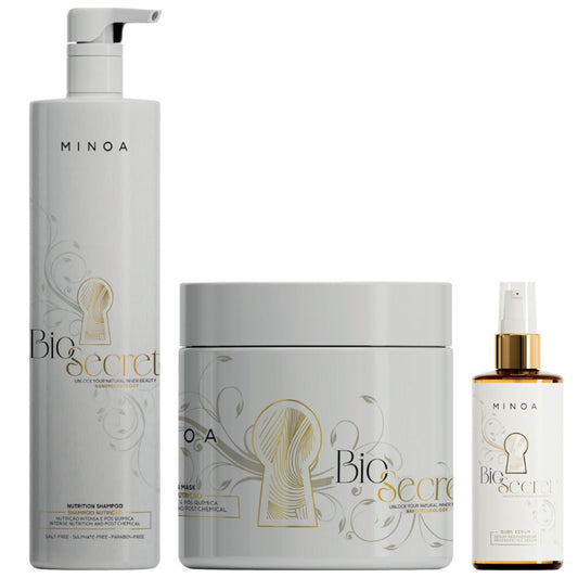 Kit Sans Sulfate Minoa Bio Secret Shampoing 1000 ml + Masque 450 g + Sérum 60 ml