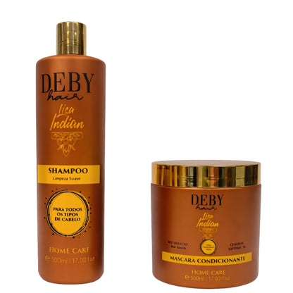 Kit Sans Sulfate Home Care Lisa Indian Deby Hair Shampoing 500ml Masque 500ml