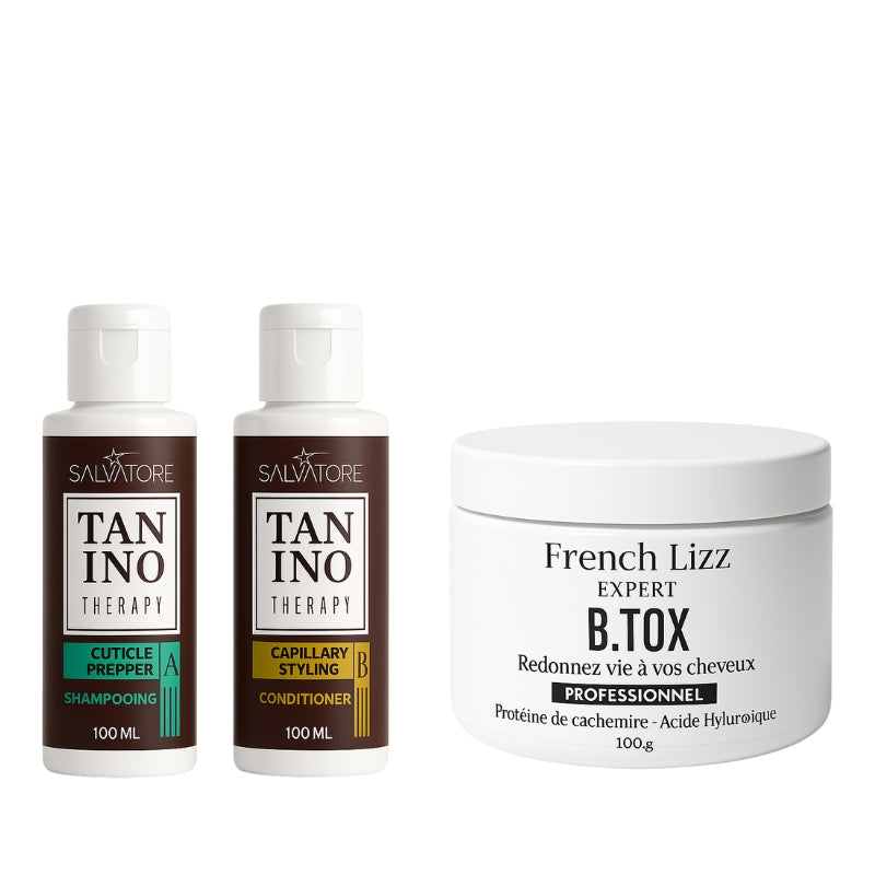 Lissage Au Tanin Tanino Therapy + Btx French Lizz 2x100ml + 100gr