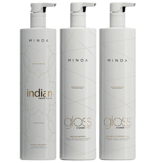 Lissage Brésilien Minoa Gloss Crystal Effect - Lissage - Shampoing Clarifiant - Masque