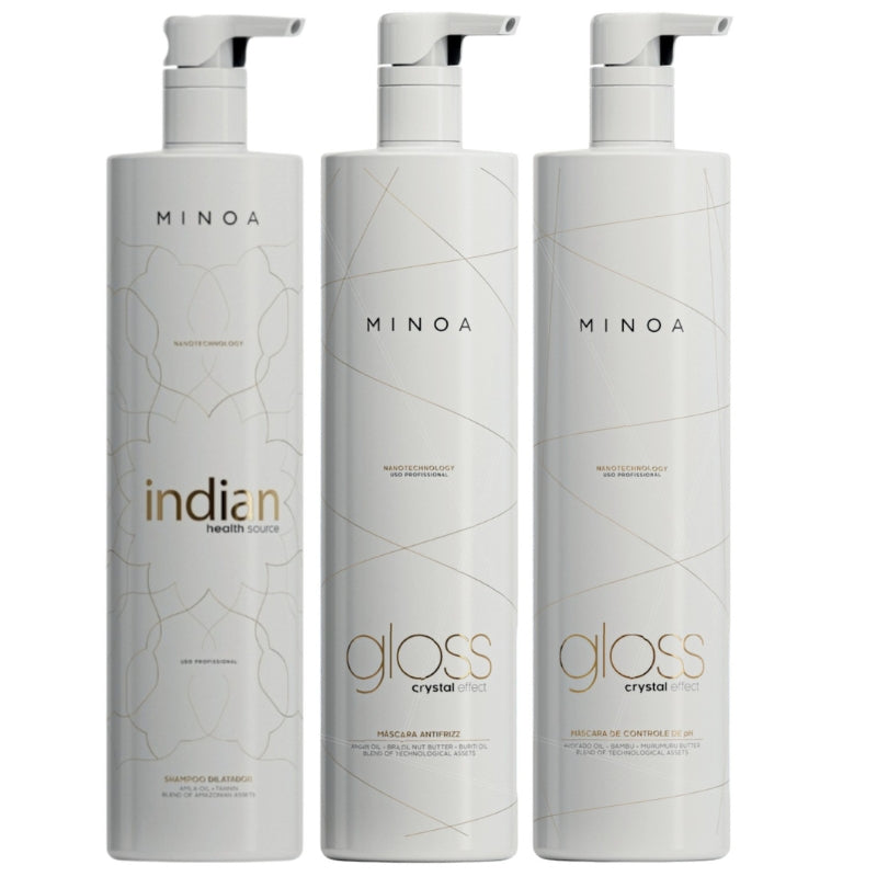 Lissage Brésilien Minoa Gloss Crystal Effect - Lissage - Shampoing Clarifiant - Masque