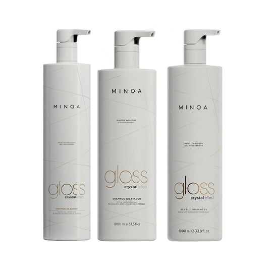 Lissage Brésilien Minoa Gloss Crystal Effect + Shampoing Clarifiant + Masque