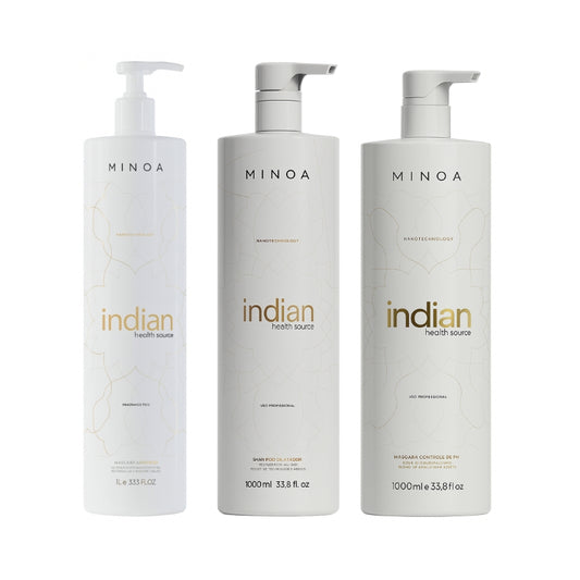Lissage Indien Minoa Indian Health Source + shampoing Clarifiant + Masque
