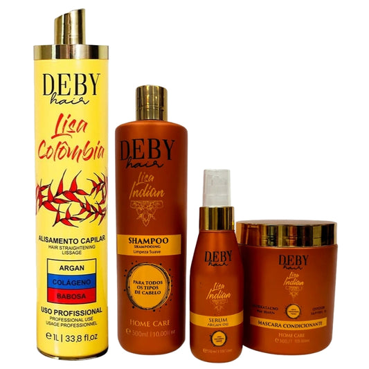 Pack Lissage Colombien Deby Hair Lisa Colombia 1L + Kit Sans Sulfate