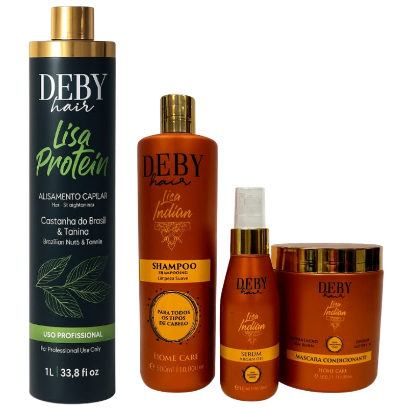 Pack Lissage au Tanin Deby Hair Lisa Protéine 1L + Kit Sans Sulfate