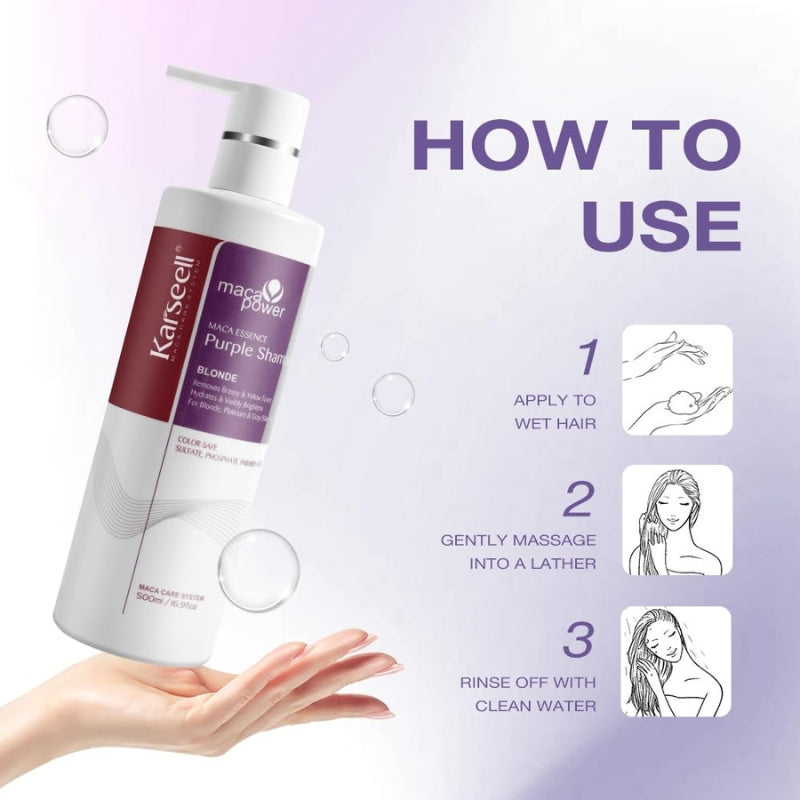 Shampoing Violet Maca Power Karseell 500ml 4